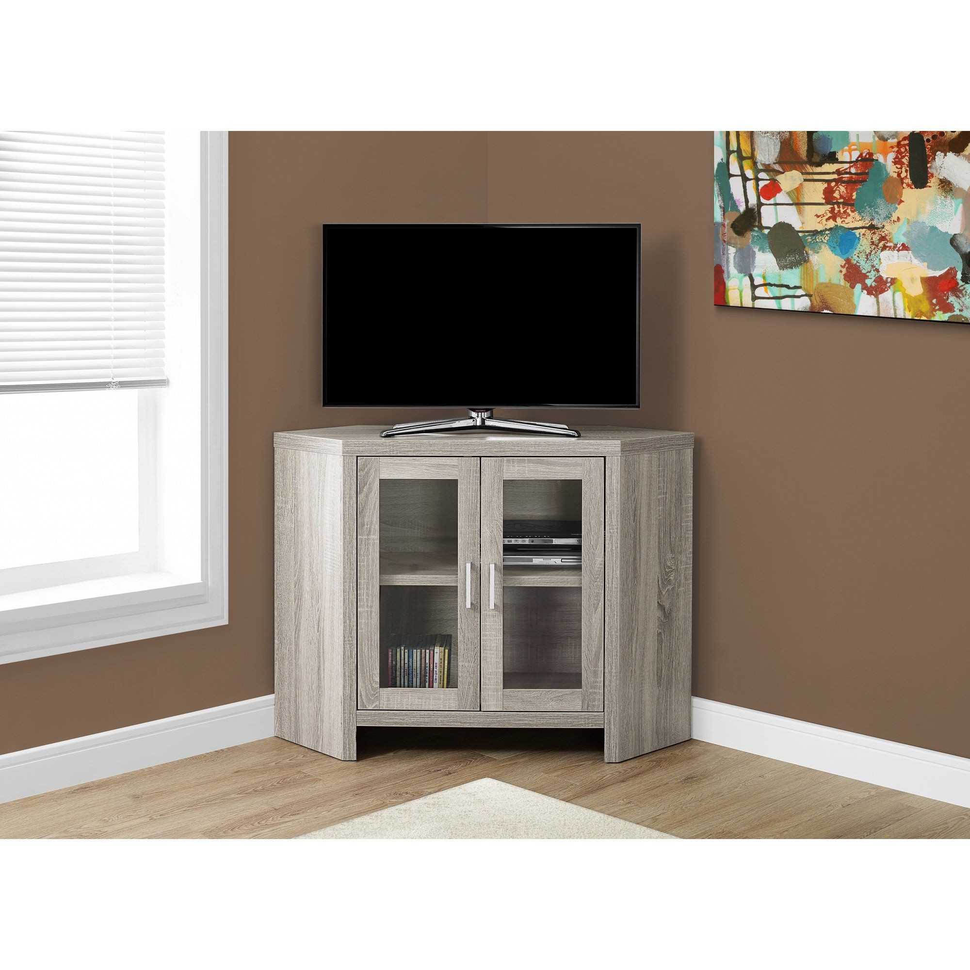 20 inspirations of corner tv cabinets with glass doors 7