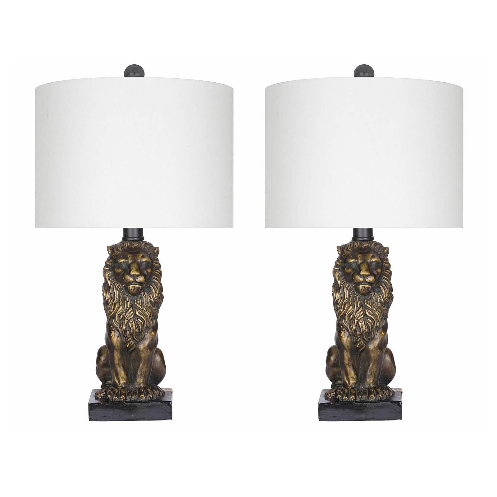 Abbyson living gold lion table lamp set of 2 table