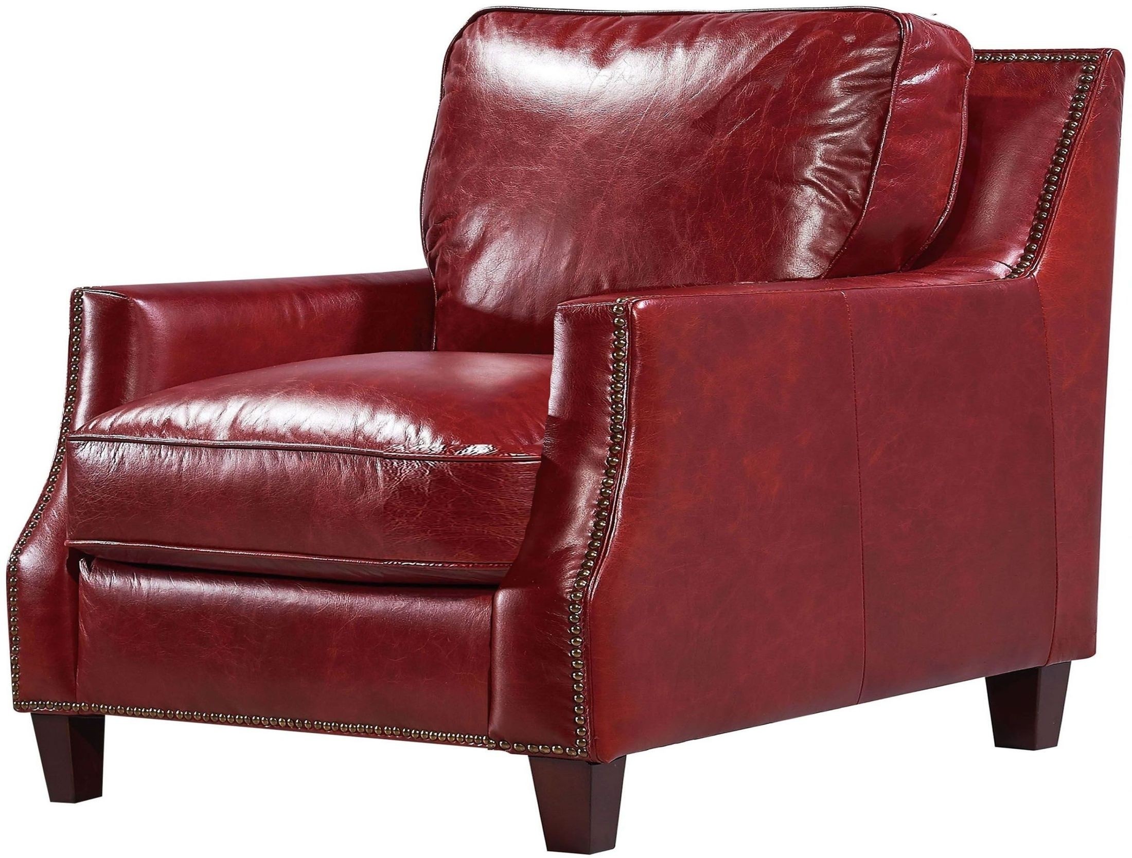 Georgetowne oakridge red leather accent chair