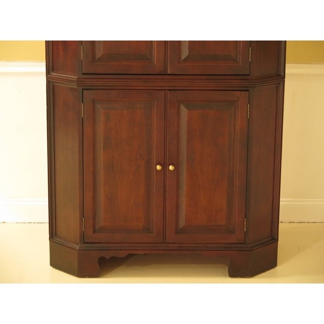 Raised panel door solid cherry tv corner cabinet chairish 2