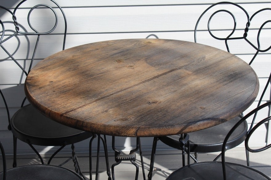 Vintage wrought iron soda shop table and chairs ebth 1