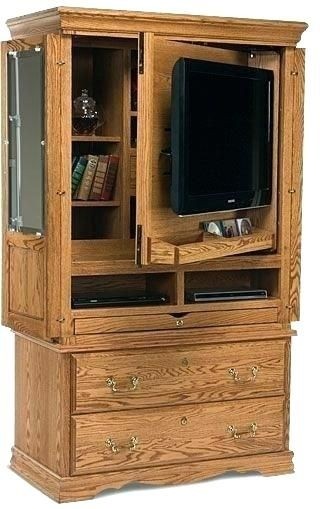 Flat screen tv armoire with pocket doors for your home