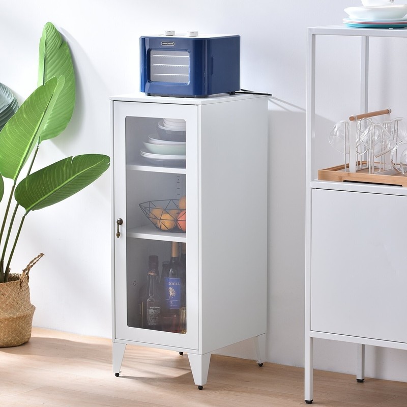 12 inch wide pantry cabinet with a top surface