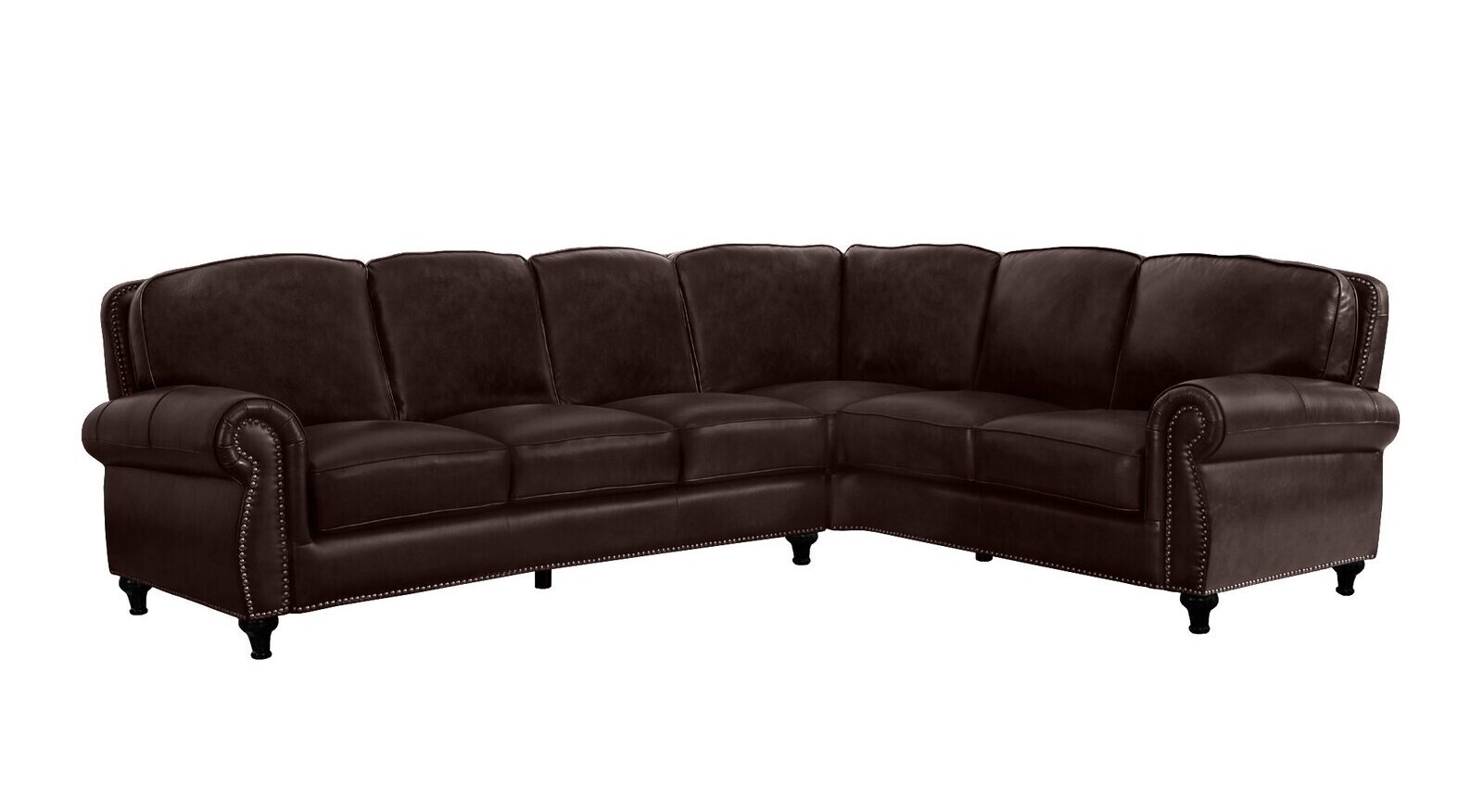 204” Wide Genuine Leather Symmetrical Corner Sectional