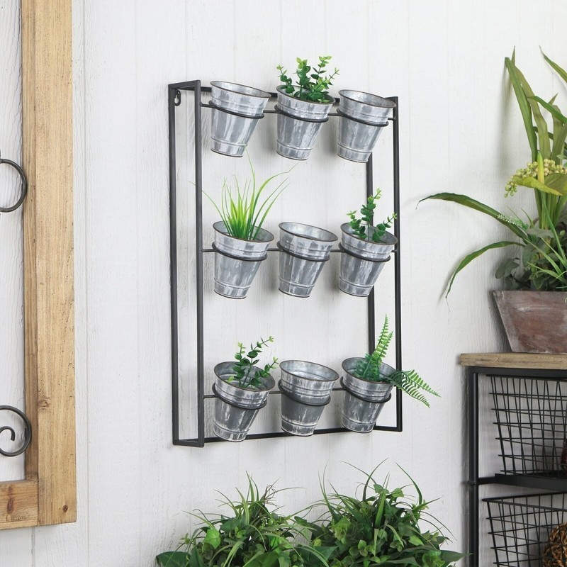 9 Piece Pot Metal Wall Planter