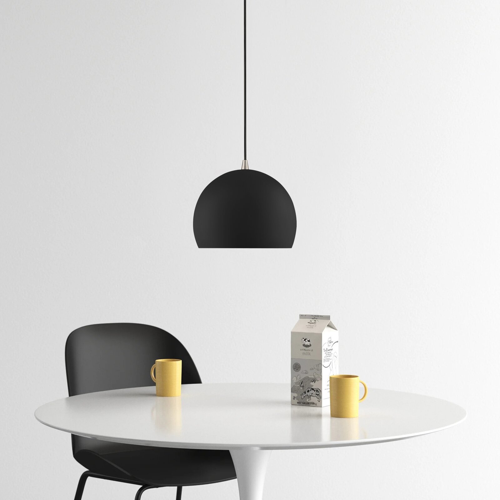A brushed single dome pull down retractable light