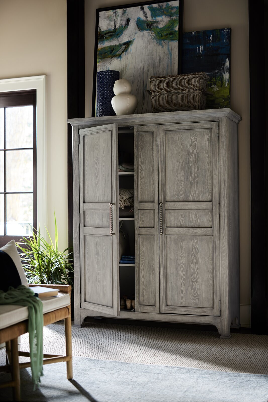 A coastal coat cupboard 