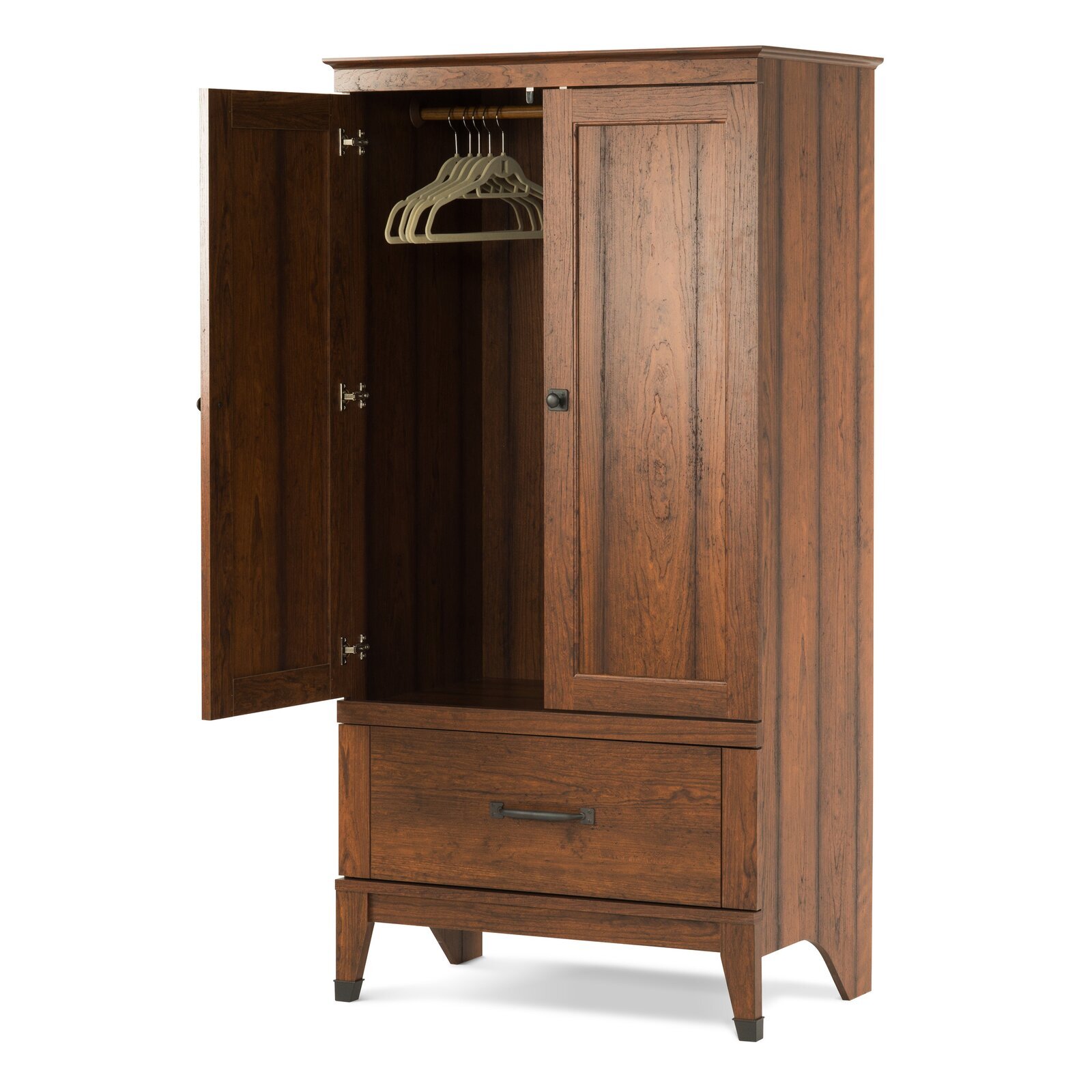 A rustic hallway coat cupboard