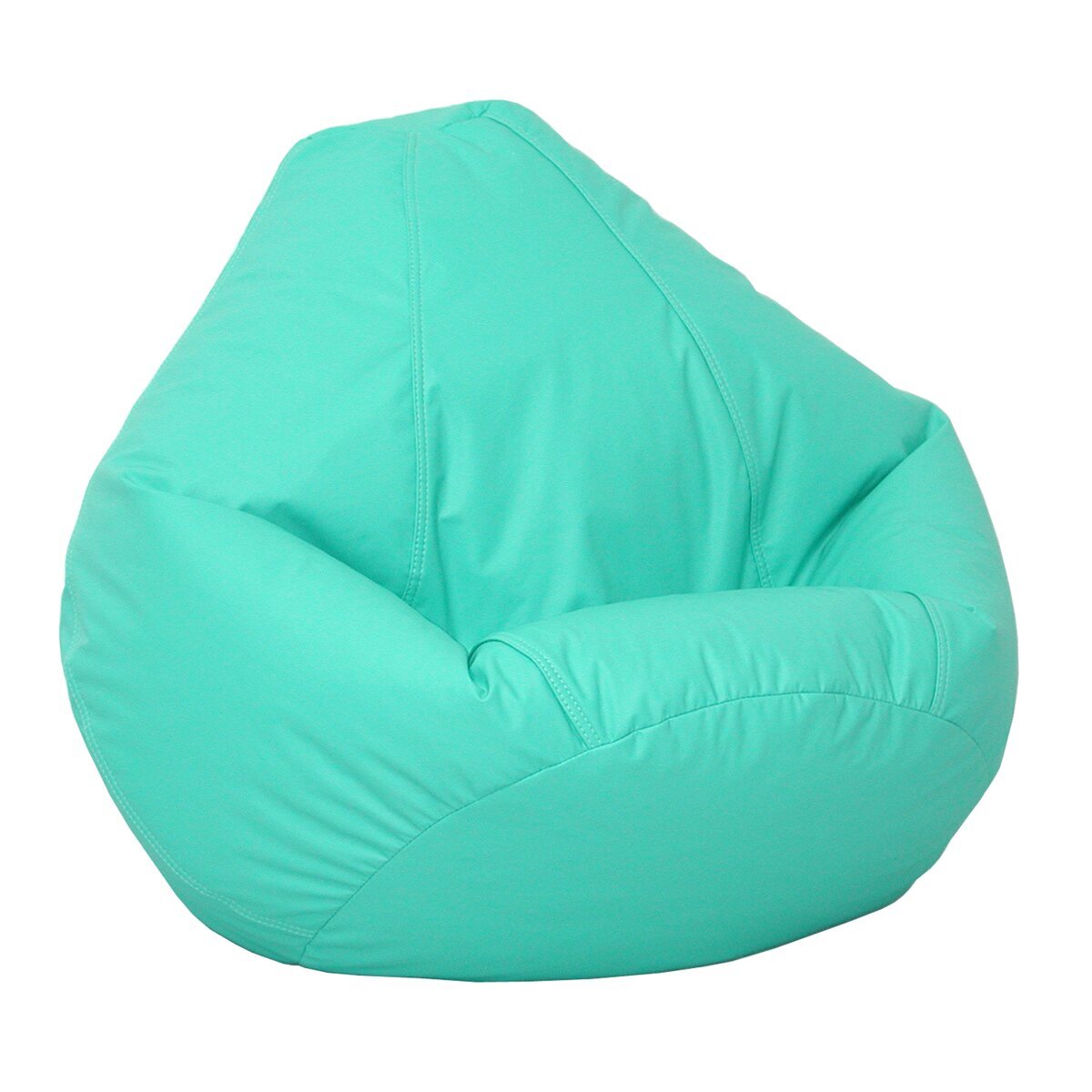 A vibrant faux leather bean bag chair 