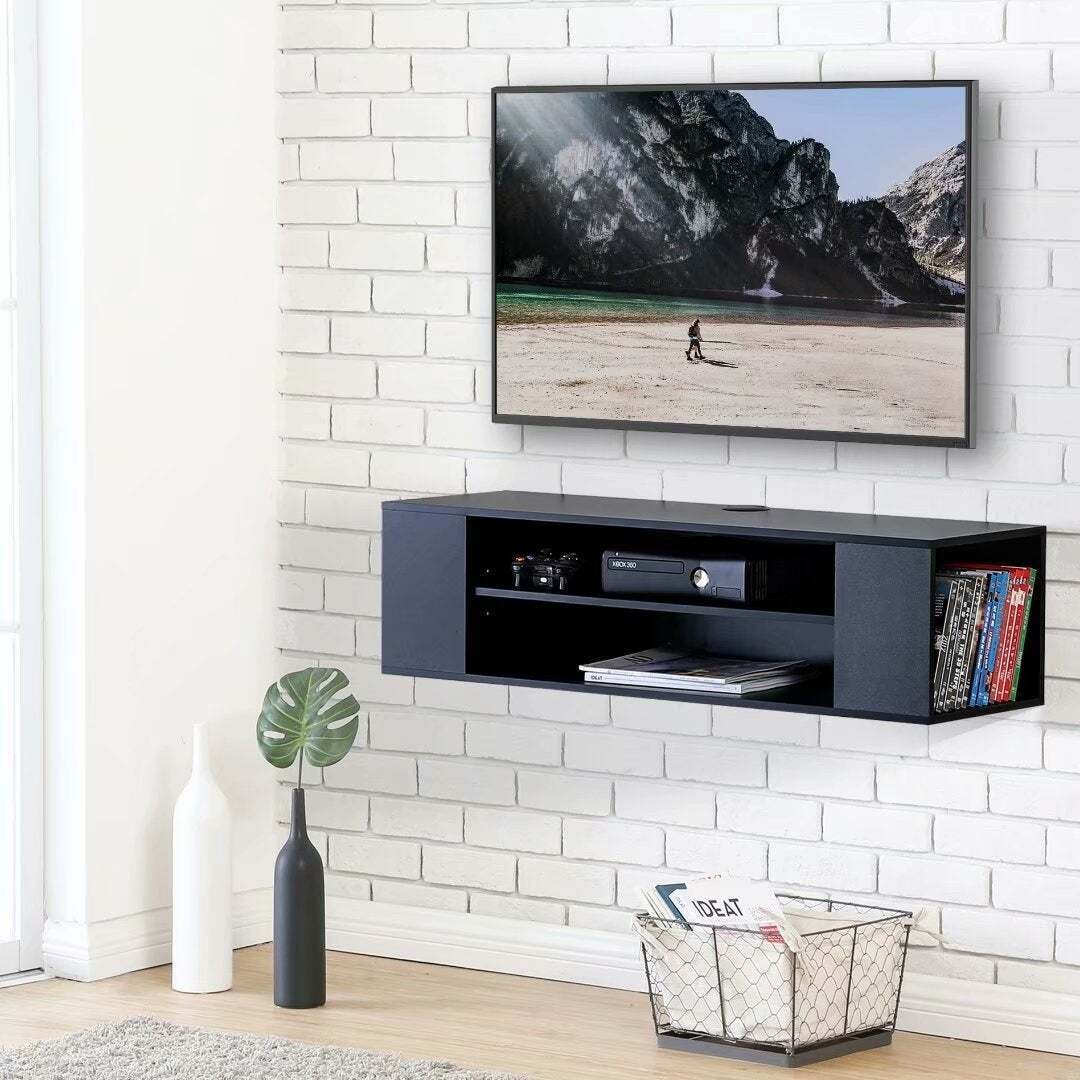 Adjustable Floating Shelf With Hole for Cables