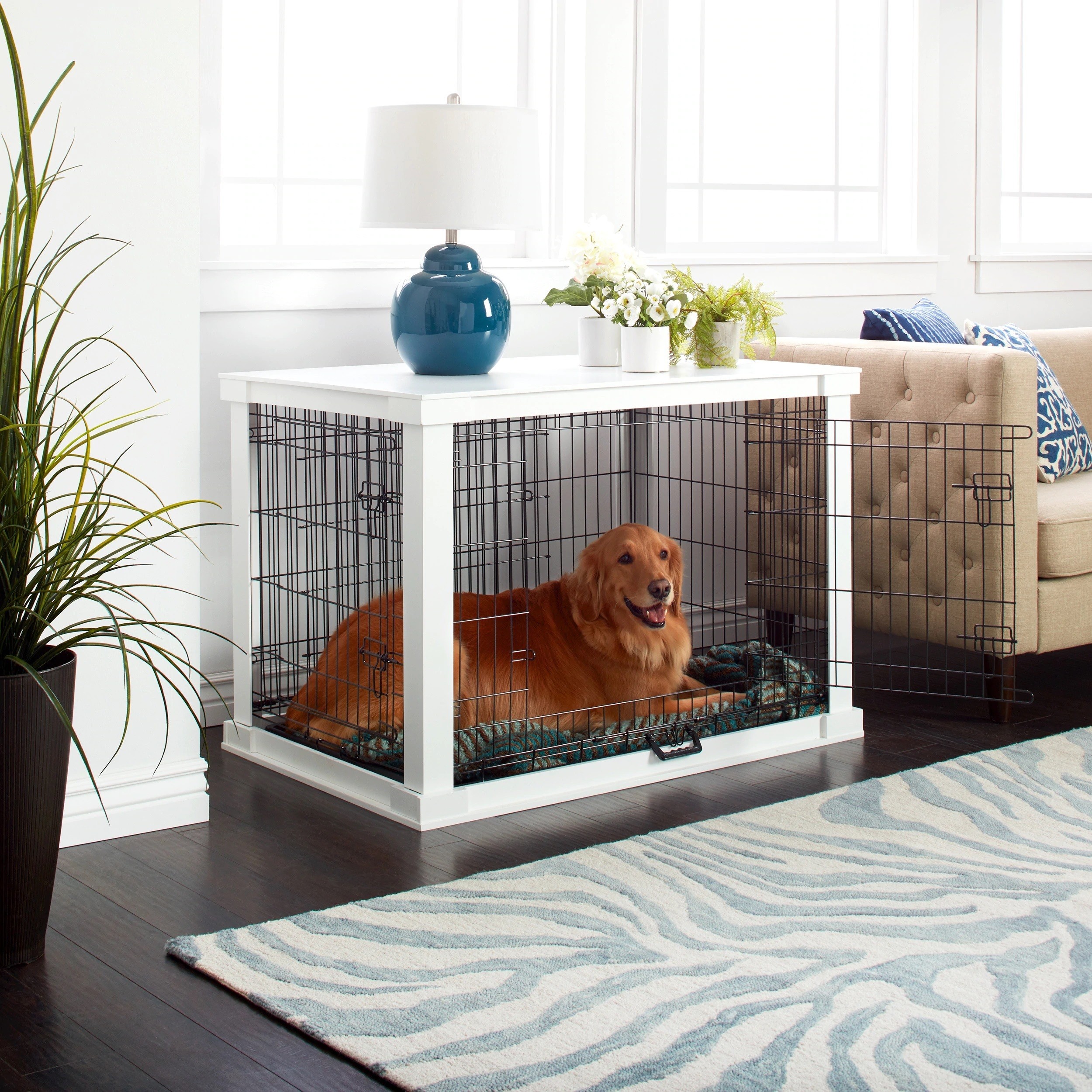 Airy modern dog crate