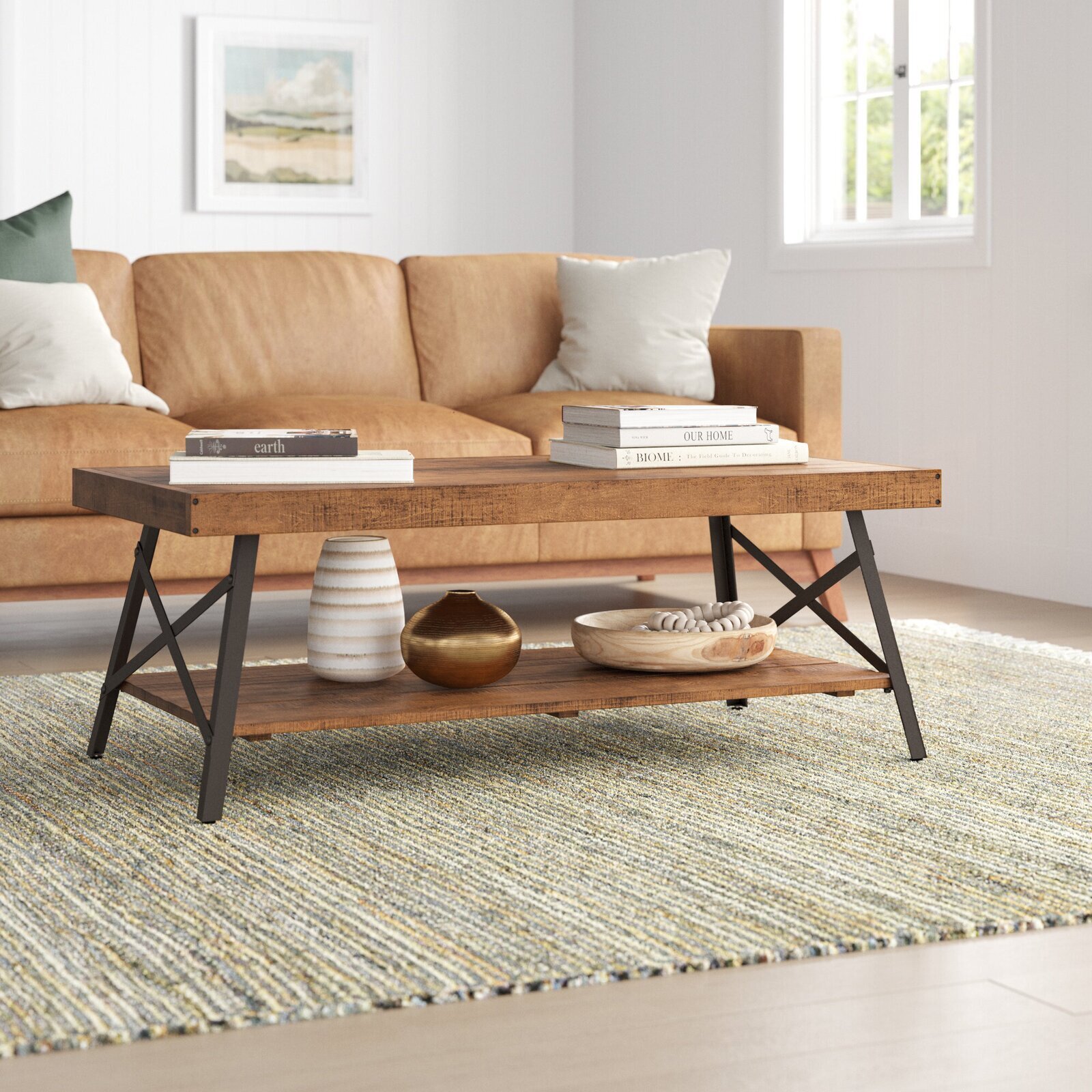 Wood Top Coffee Tables Metal Legs