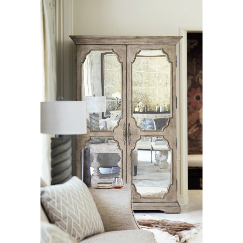 Antique Style Mirrored TV Armoire With Doors and Drawers