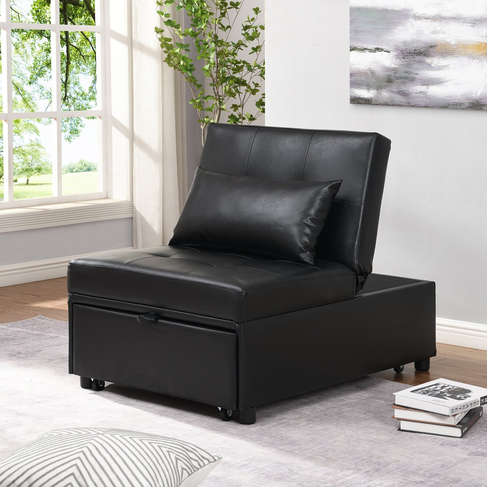 Armless Adjustable Chaise Lounge Indoor Chair
