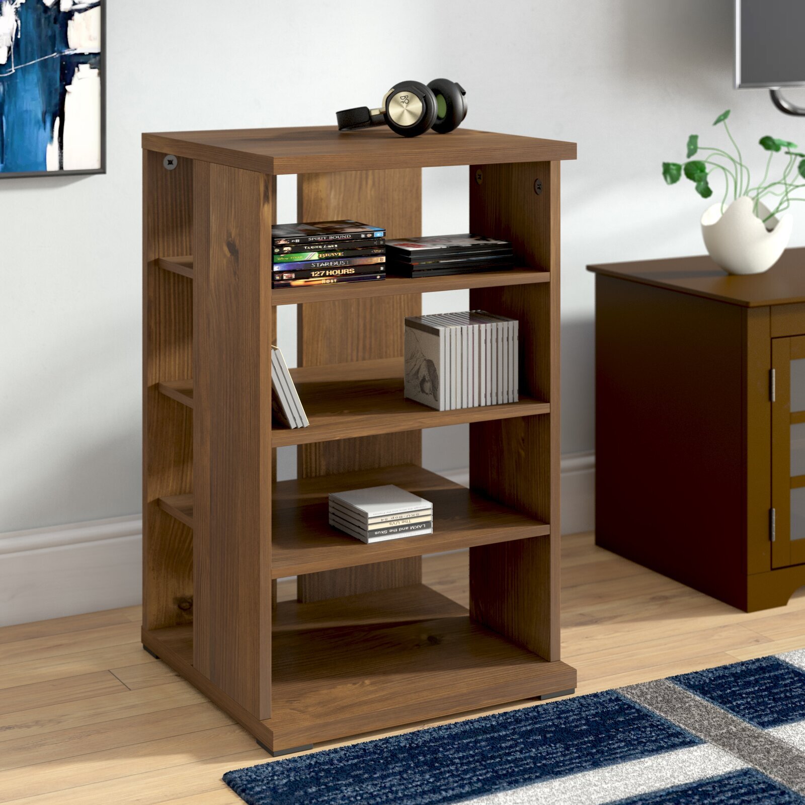 Audio rack furniture with open shelves