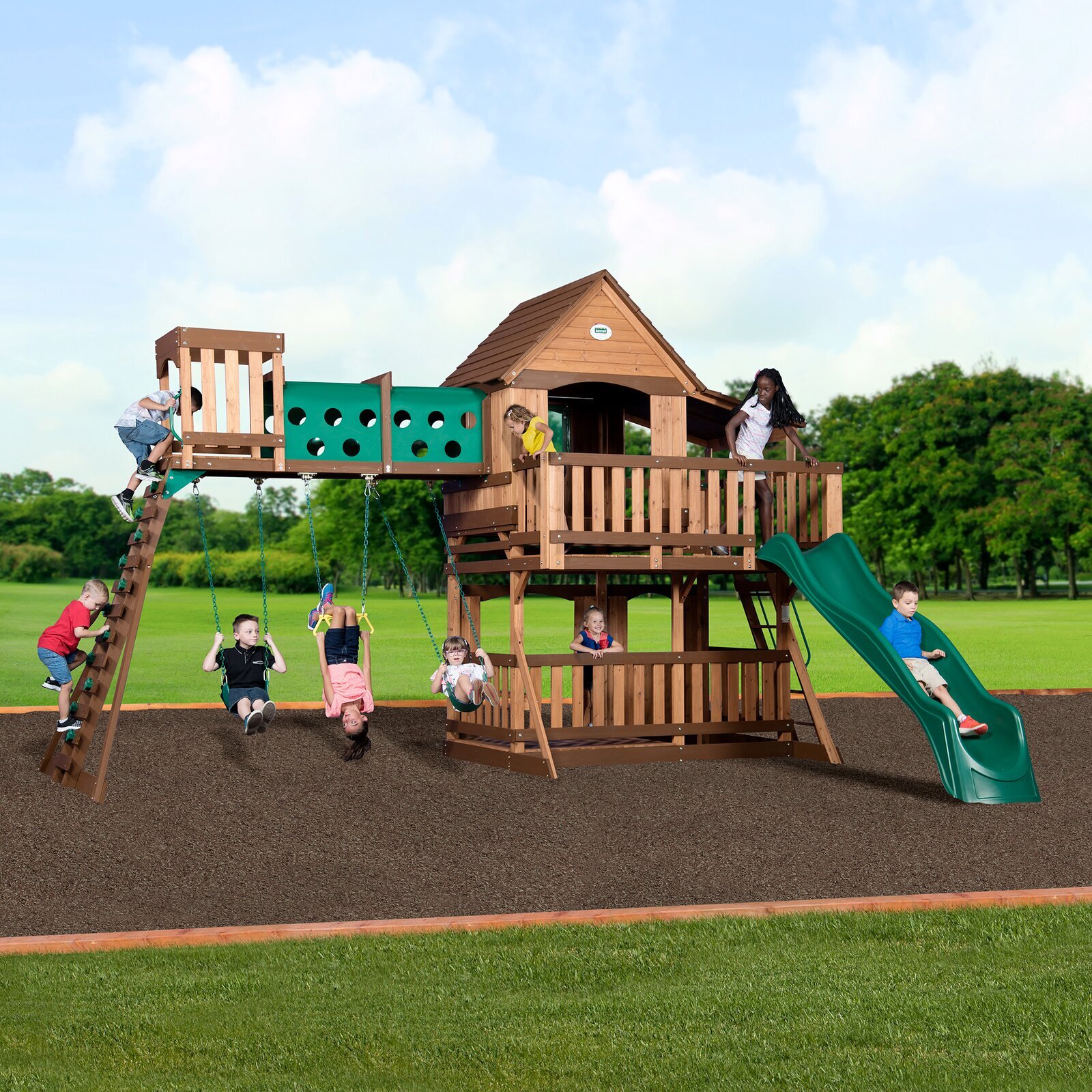 Big Two Story Playhouse with Slide