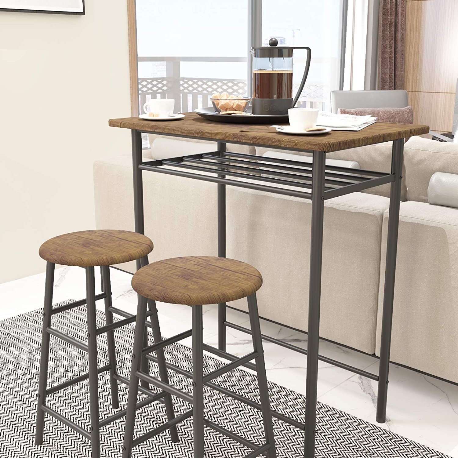 Bistro Style Small Pub Table and Chairs