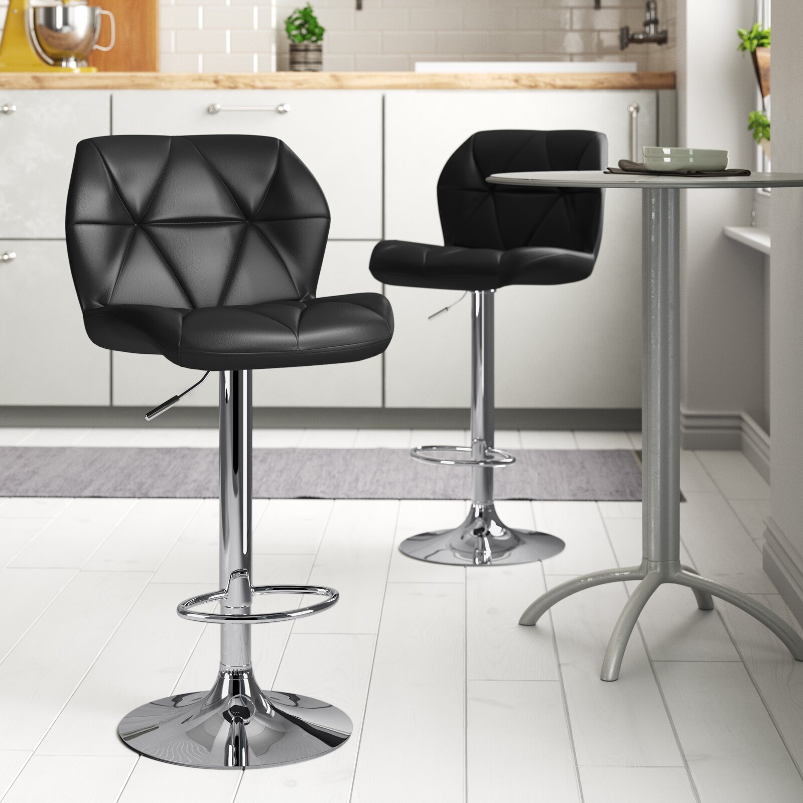 Black Leather Bar Stool