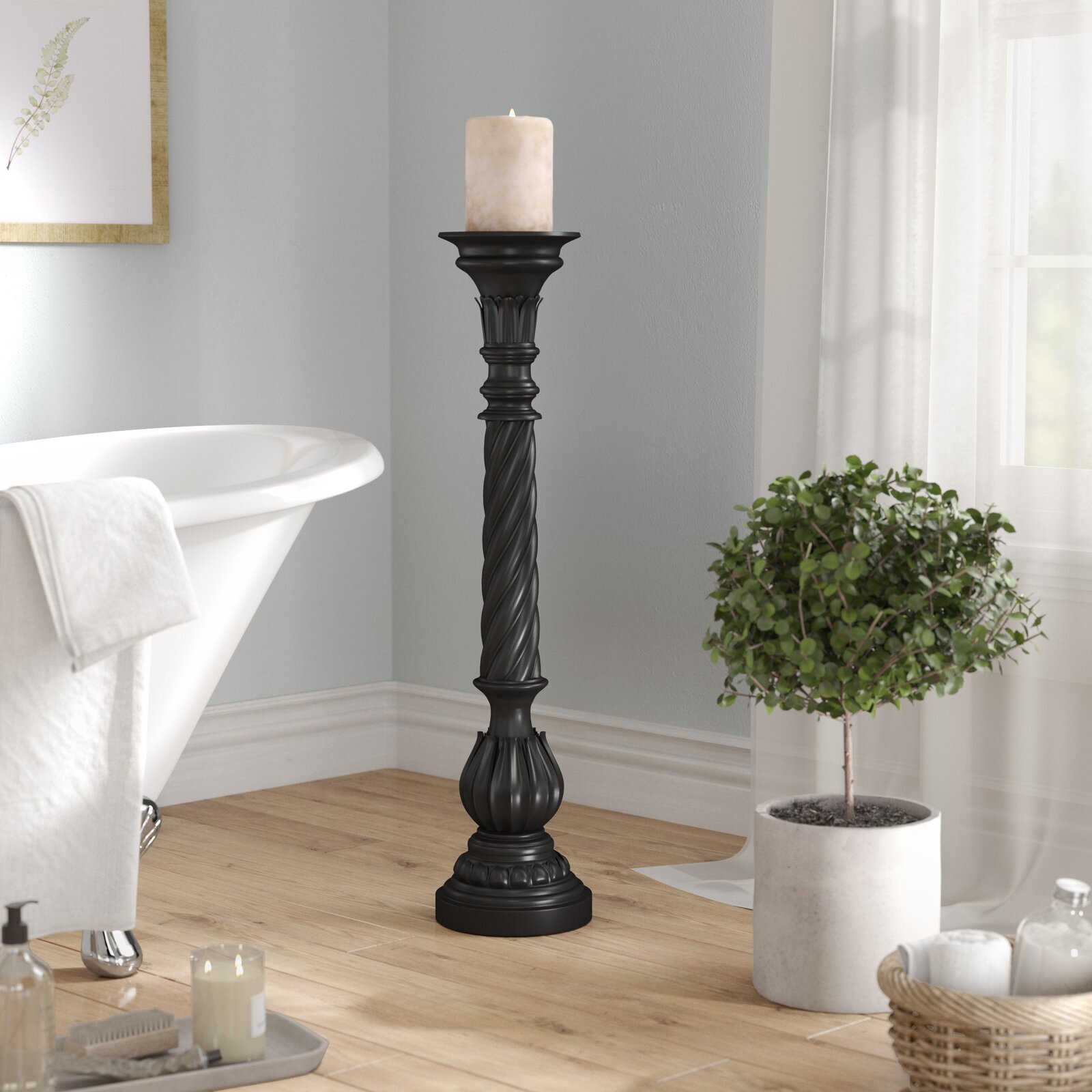 Tall Wooden Candle Holders