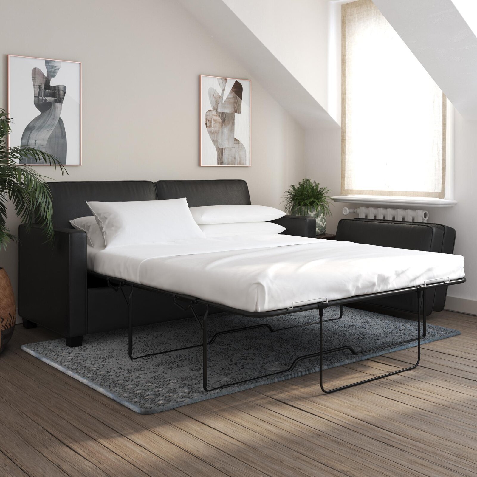 Cabell 70” Square Arm Sofa Bed