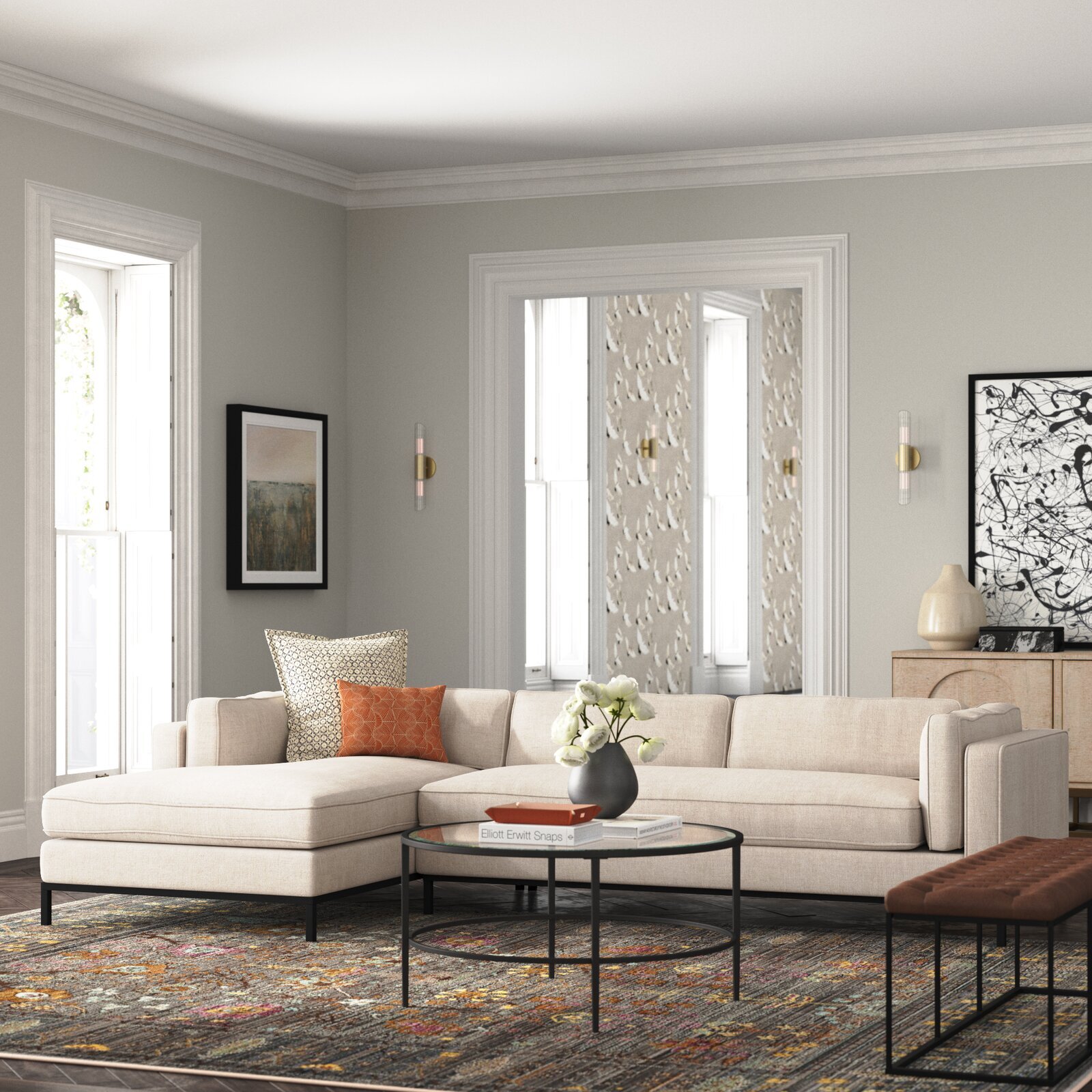 Chic Extra Wide L Shaped Couch