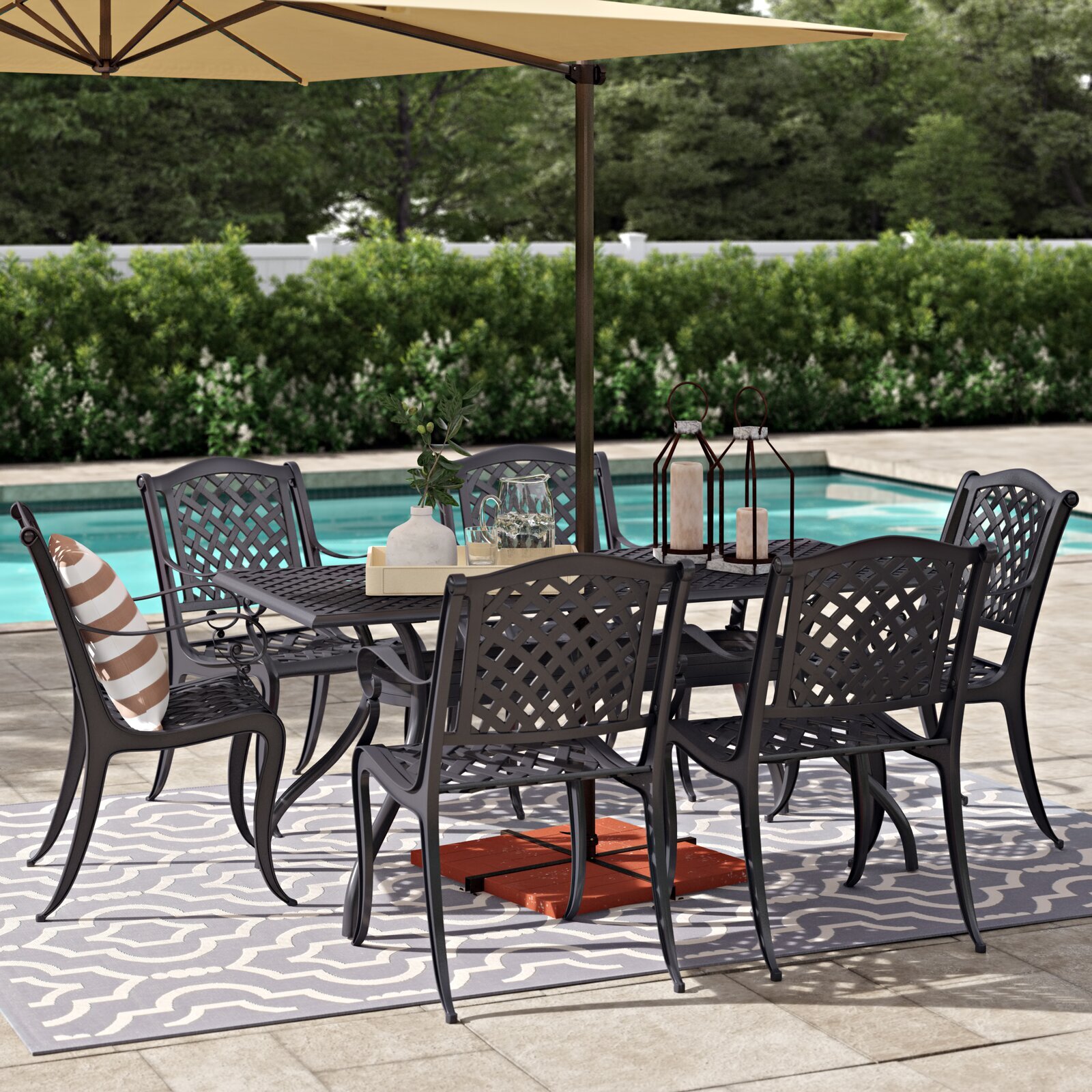 Classic 7 Piece Cast Iron Outdoor Furniture Set