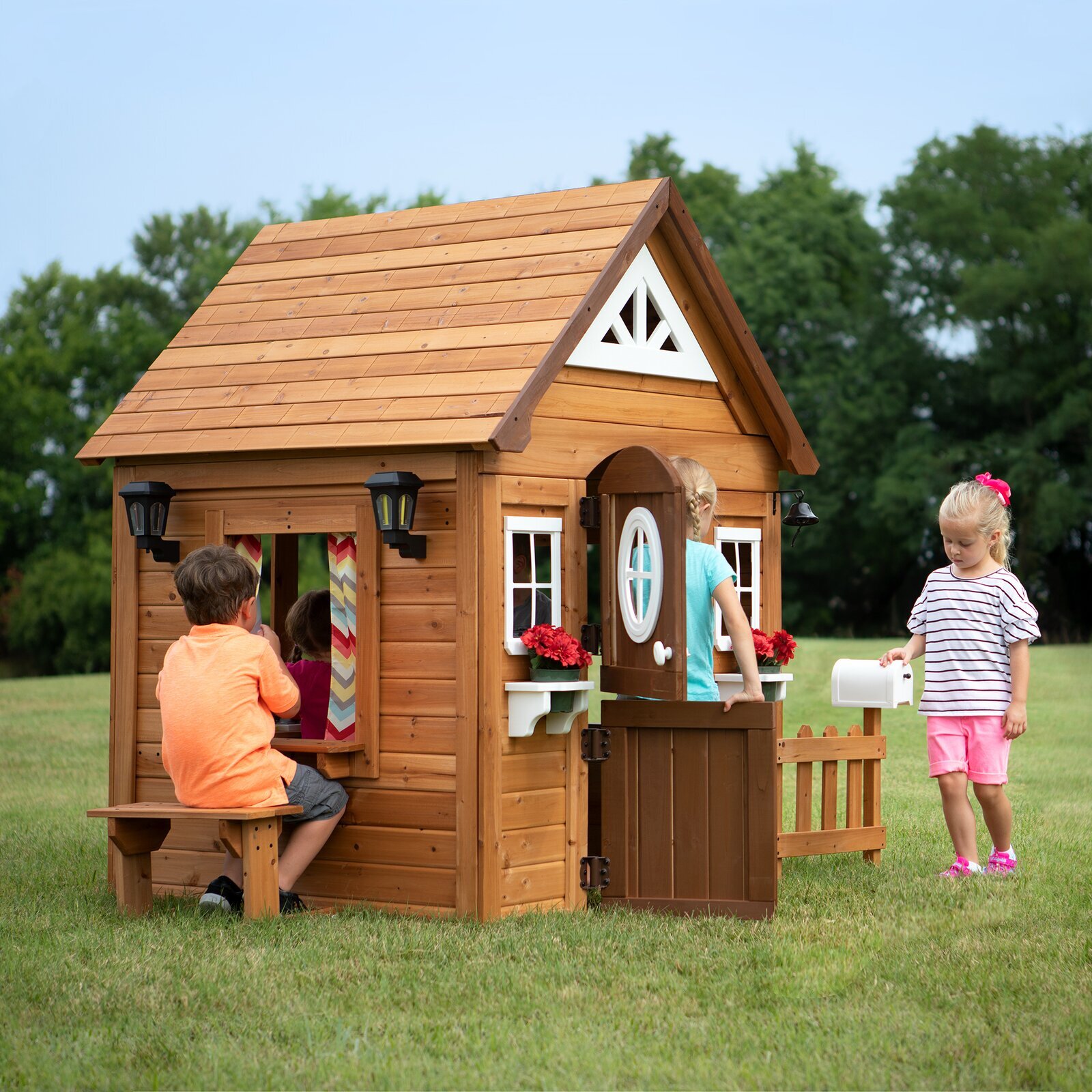 Classic Cedar Outdoor Playhouse for Big Kids