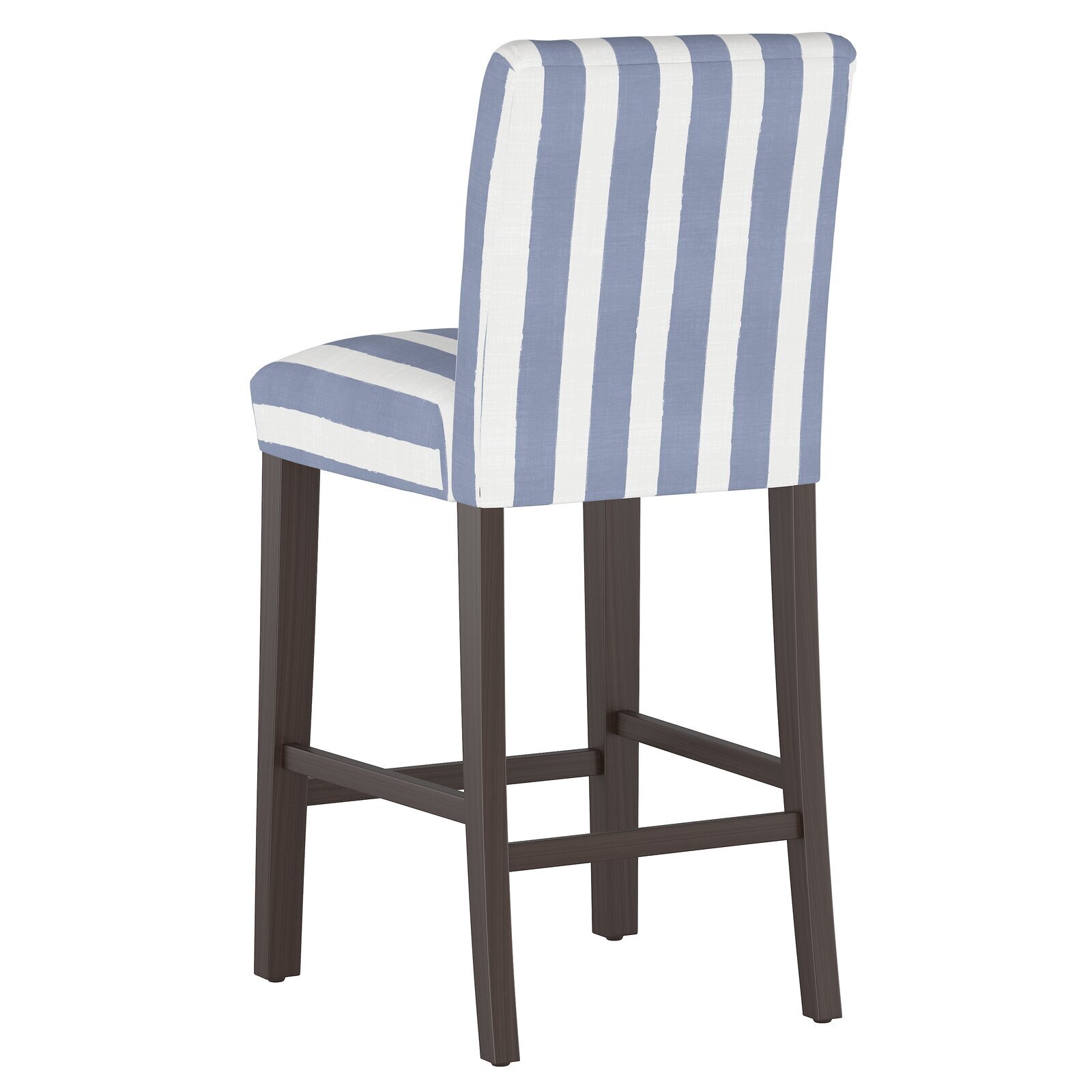 Coastal bar stools with backs in a beachy pattern