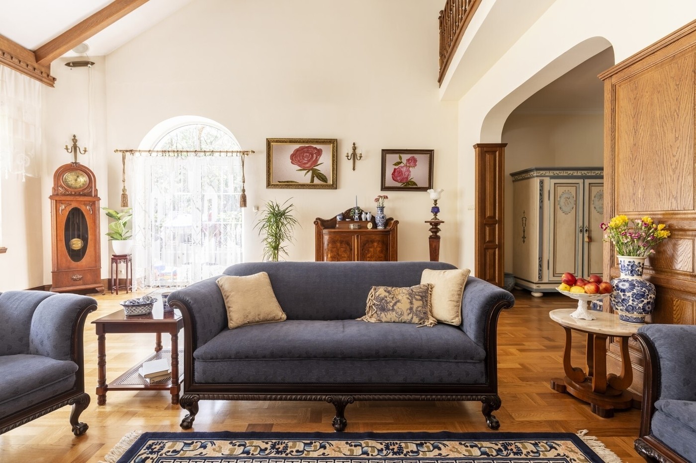 Cobalt blue sofa