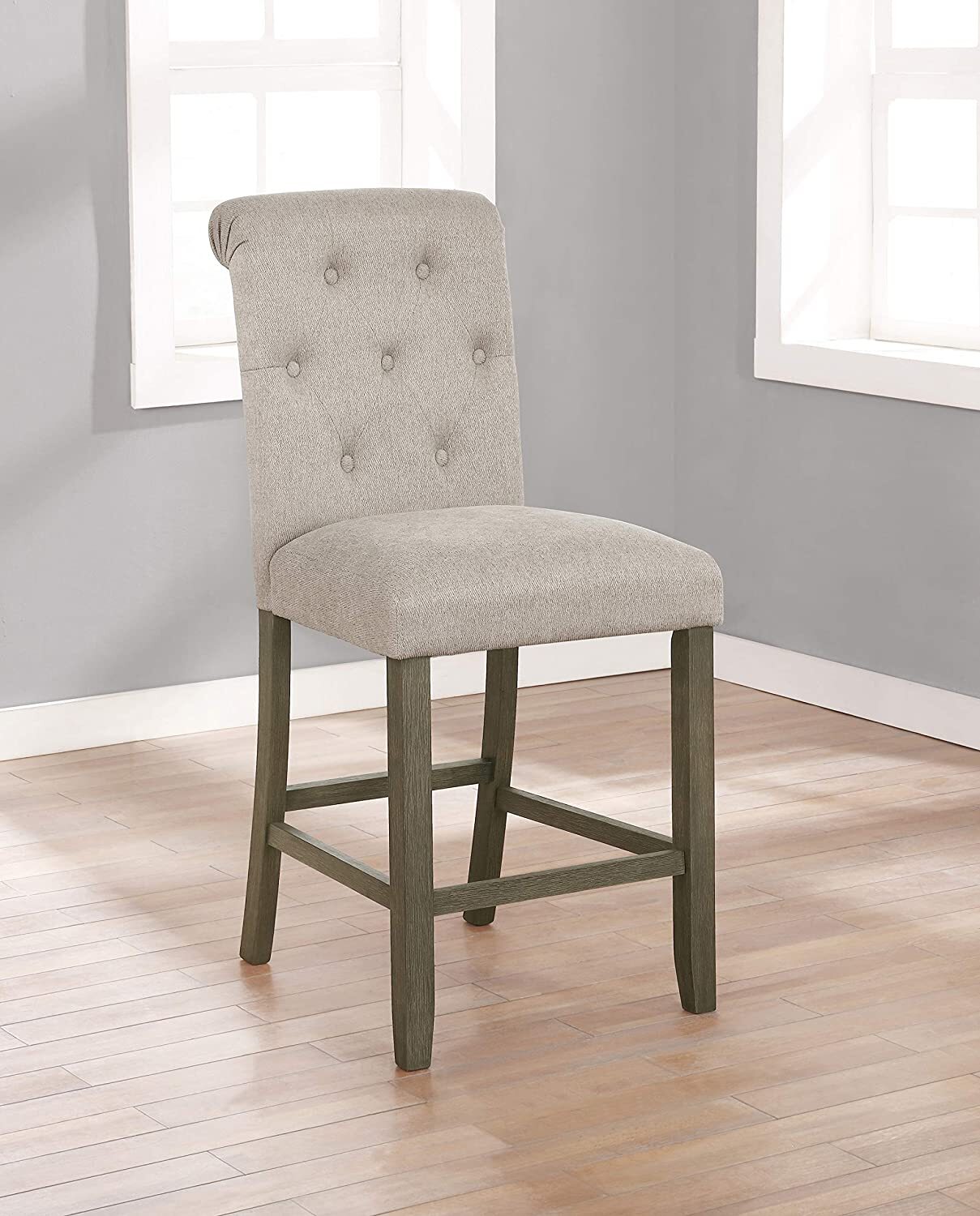 Comfy upholstered French country kitchen stools