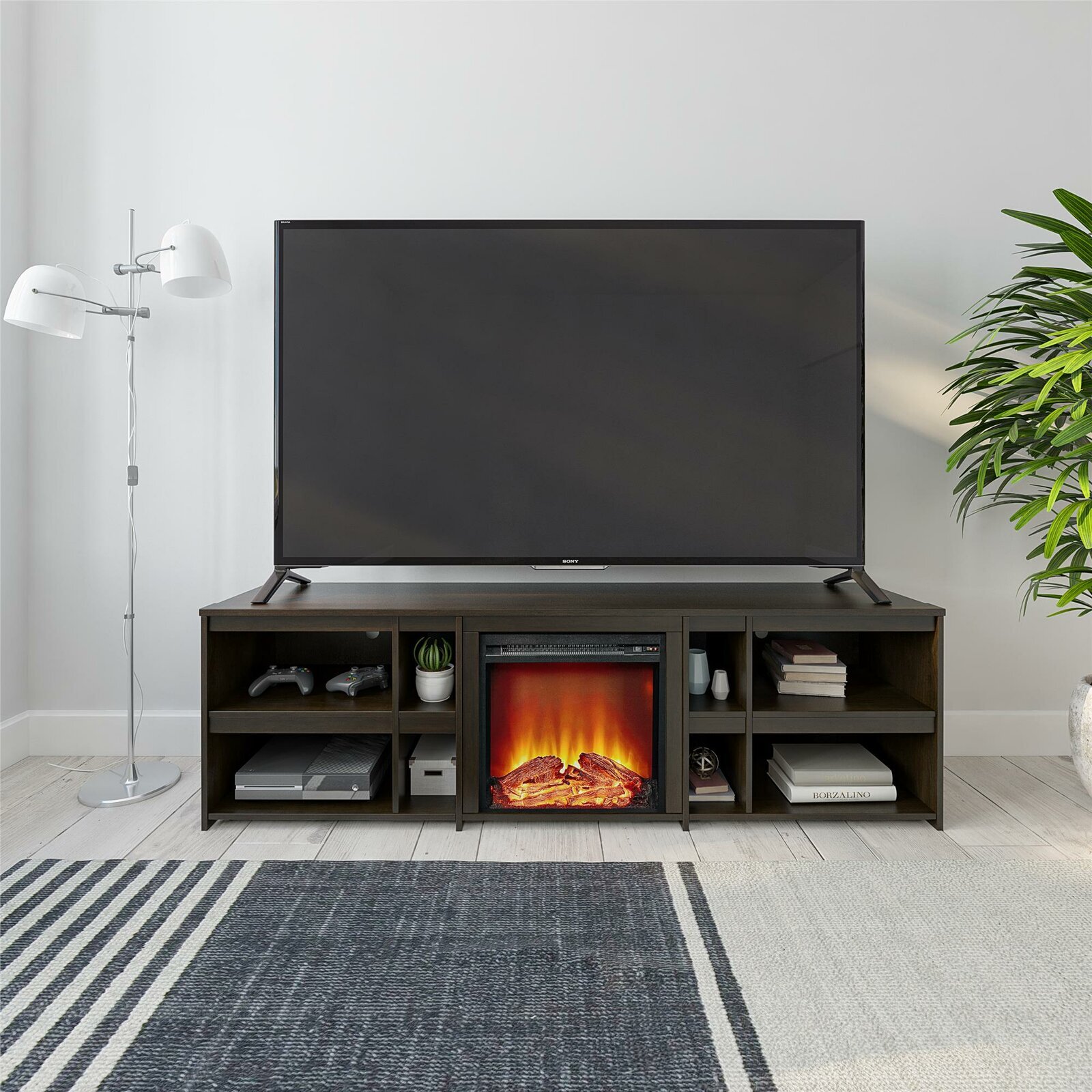 Compact Fake Fireplace Insert with No Heat Setting