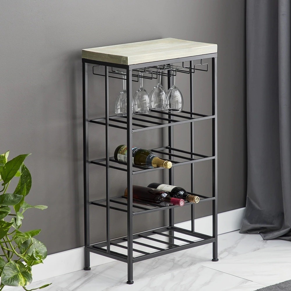 Contemporary Metal Wine Rack Free Standing