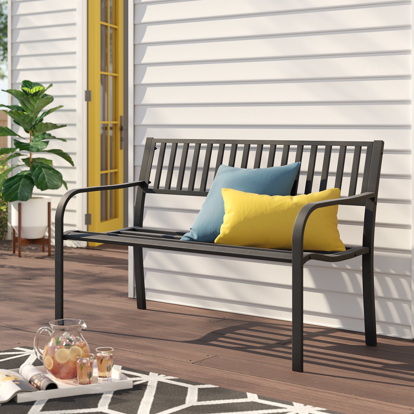 Contemporary Wrought Iron Bench