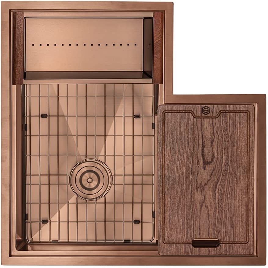 Copper Corner Sink Kitchen 