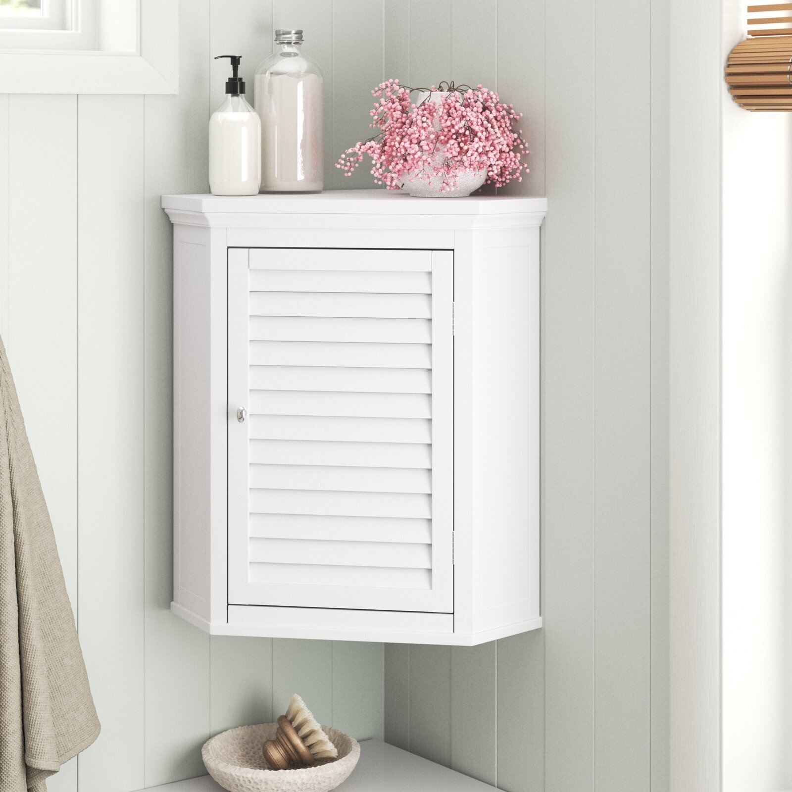 Corner designed Mounted Bathroom Wall Cabinets