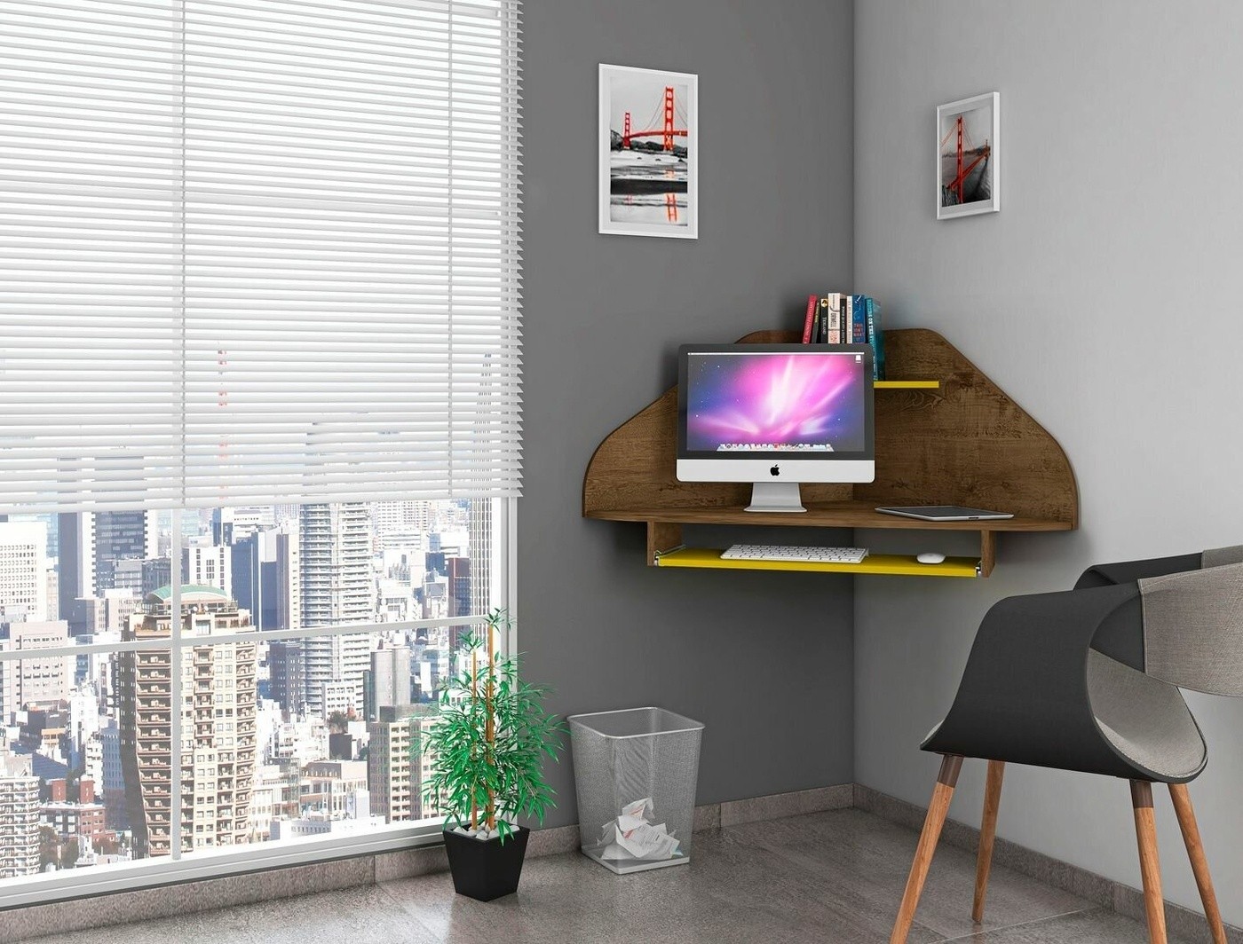 Corner Floating Desk
