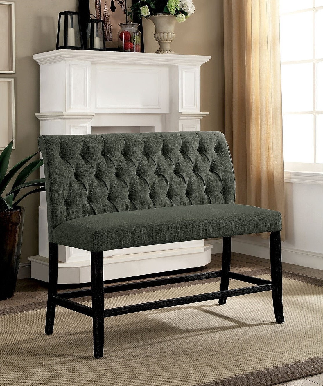 Counter Height Upholstered Bench