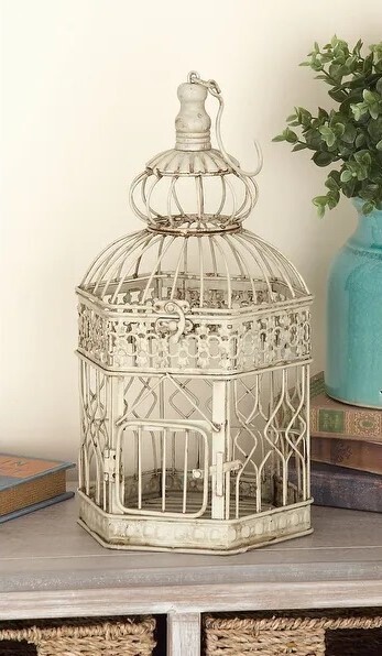 Cream Iron Vintage Birdcage