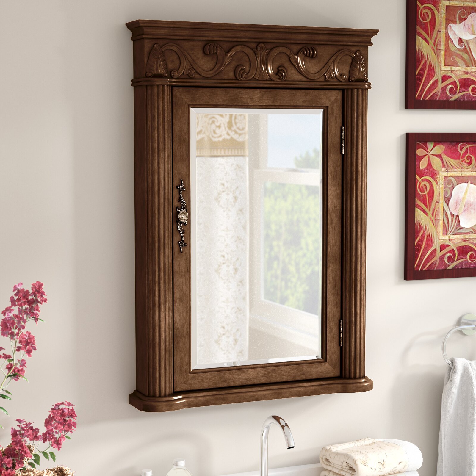Dark Wood Unique Medicine Cabinet