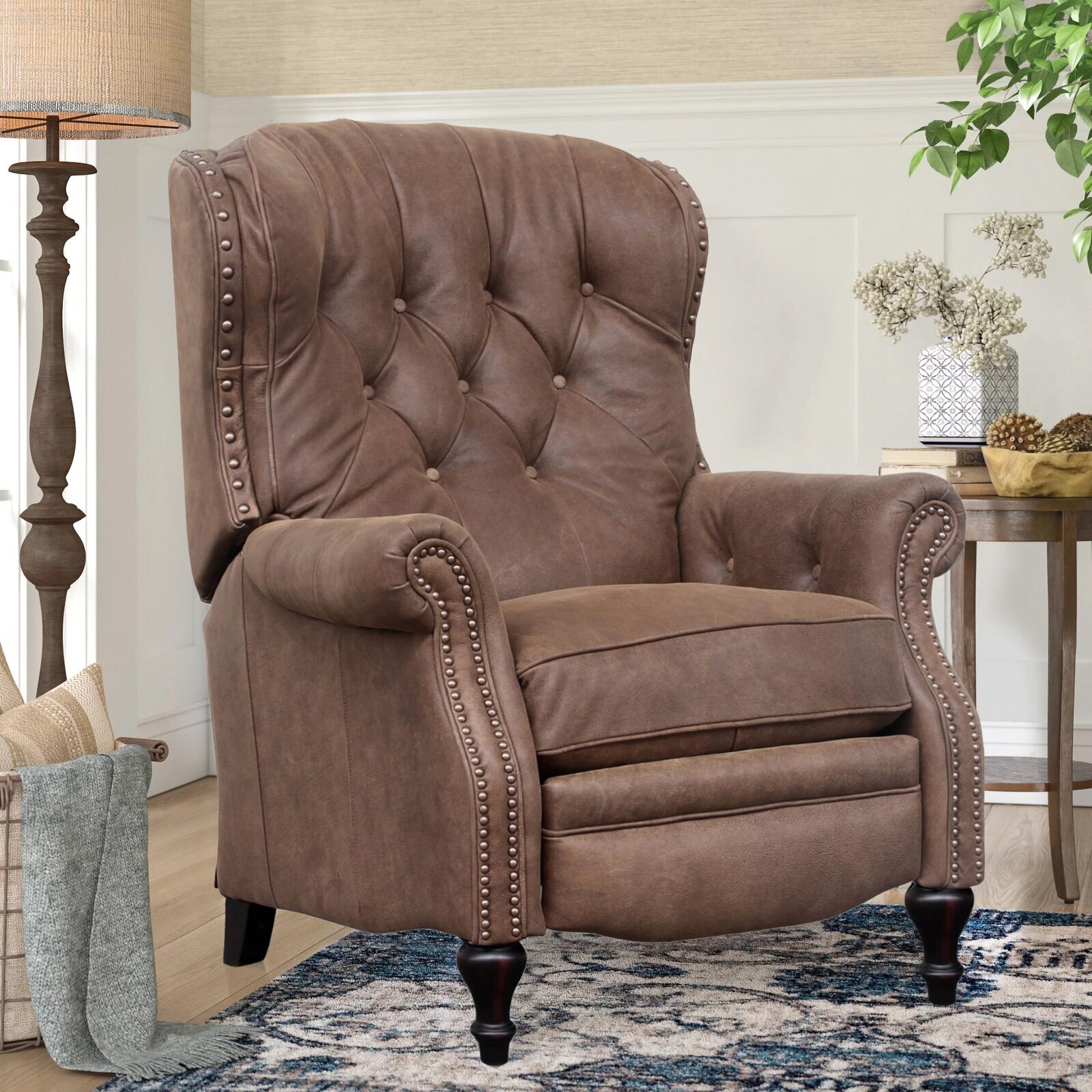 Deandra Genuine Leather Manual Recliner: Best High Seat Chairs For Seniors