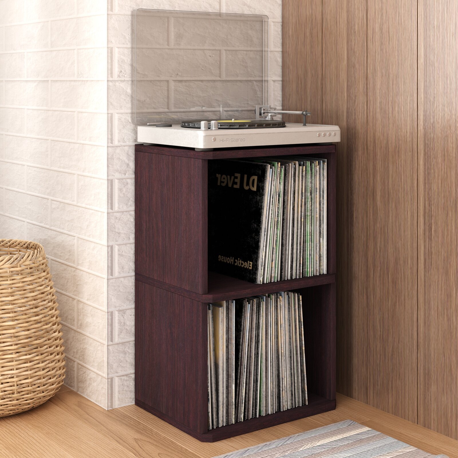 Decorate a Small Stereo Cabinet with Candles and Flowers