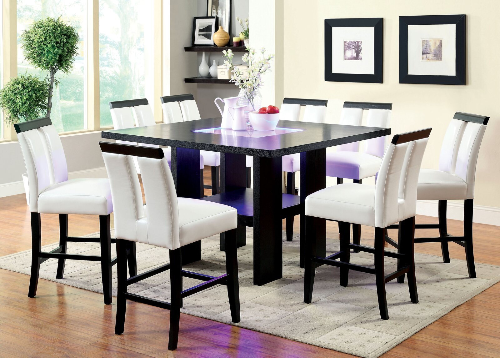 Dining table for 8 bar height with additional storage