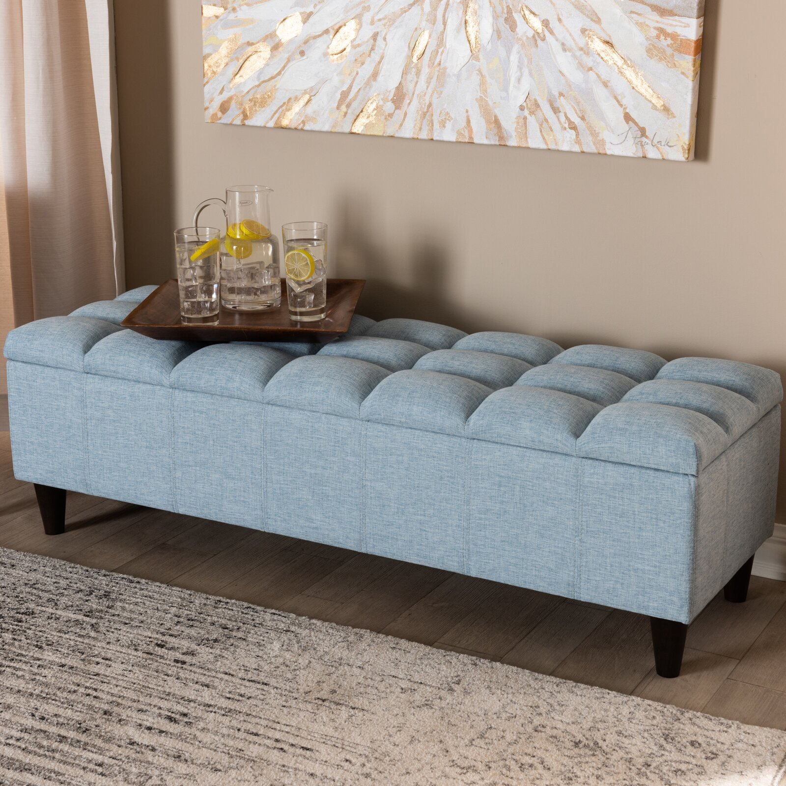 End of bed storage chest in your accent hue