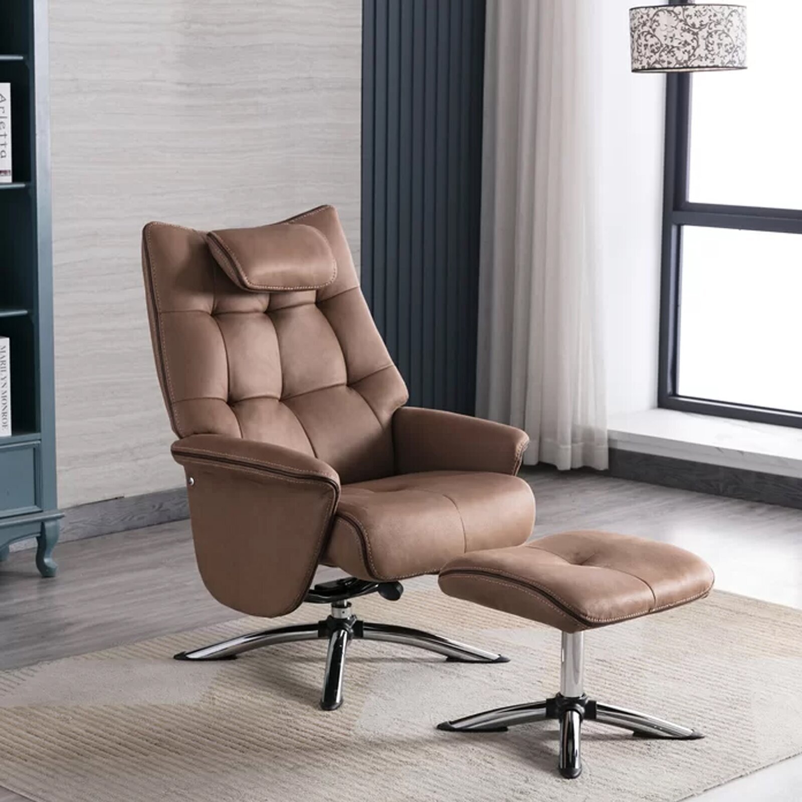 Ergonomic Swivel Recliner with Ottoman 