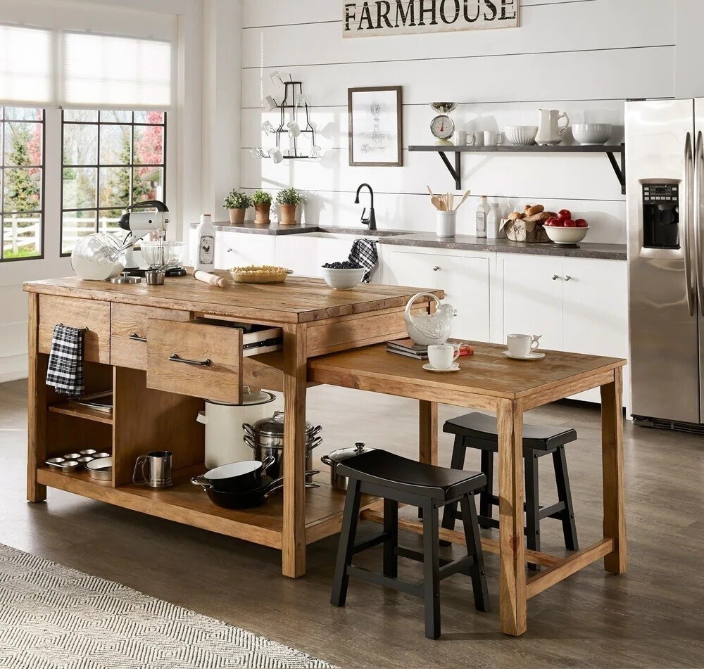 Expandable Rustic Kitchen Island
