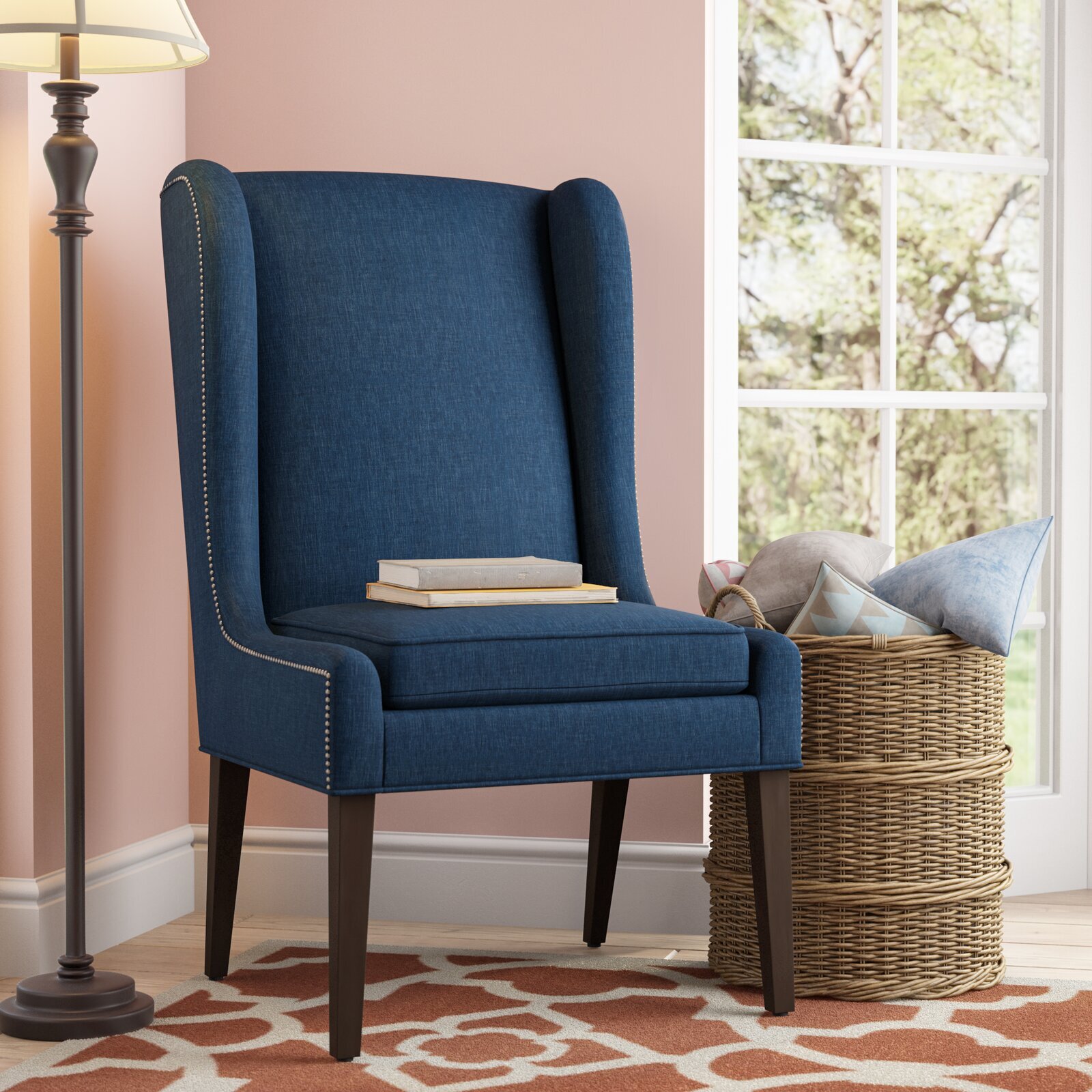 Extra tall wingback chair without arms