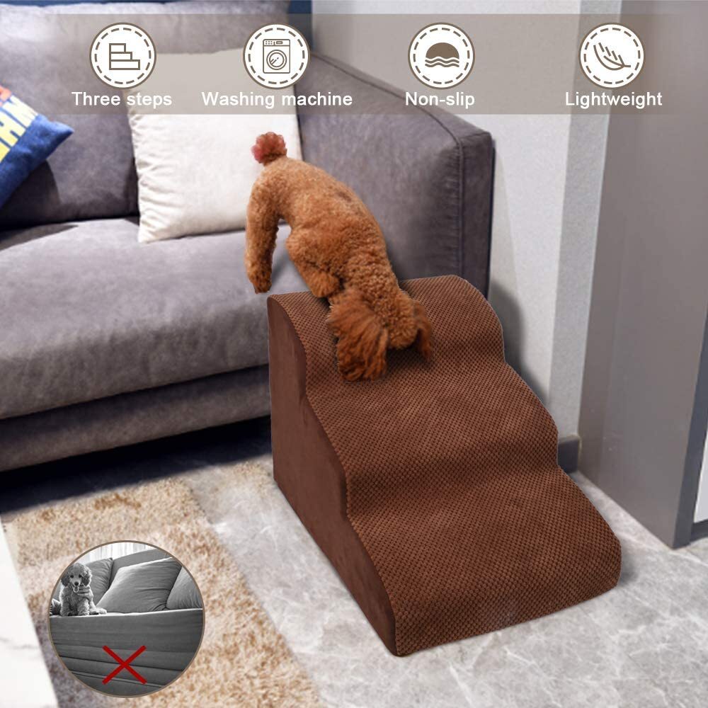 Extra wide dog bed steps