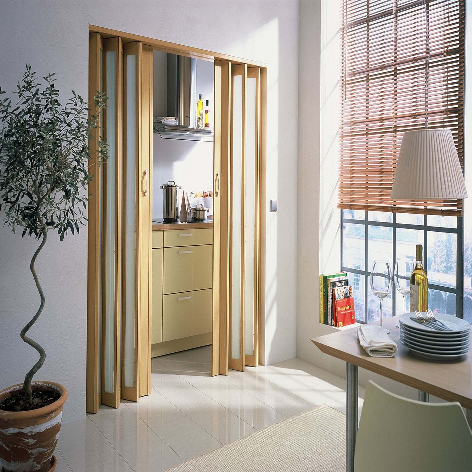 Faux Wood Plastic Double Sliding Room Dividers