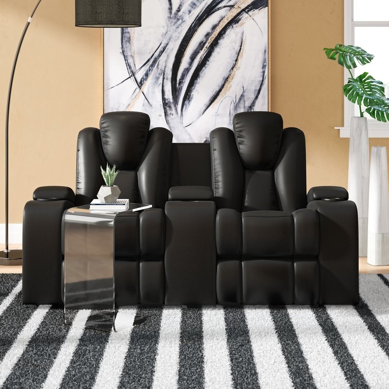 Fionn Faux Leather Pillow Top Arm Reclining Loveseat