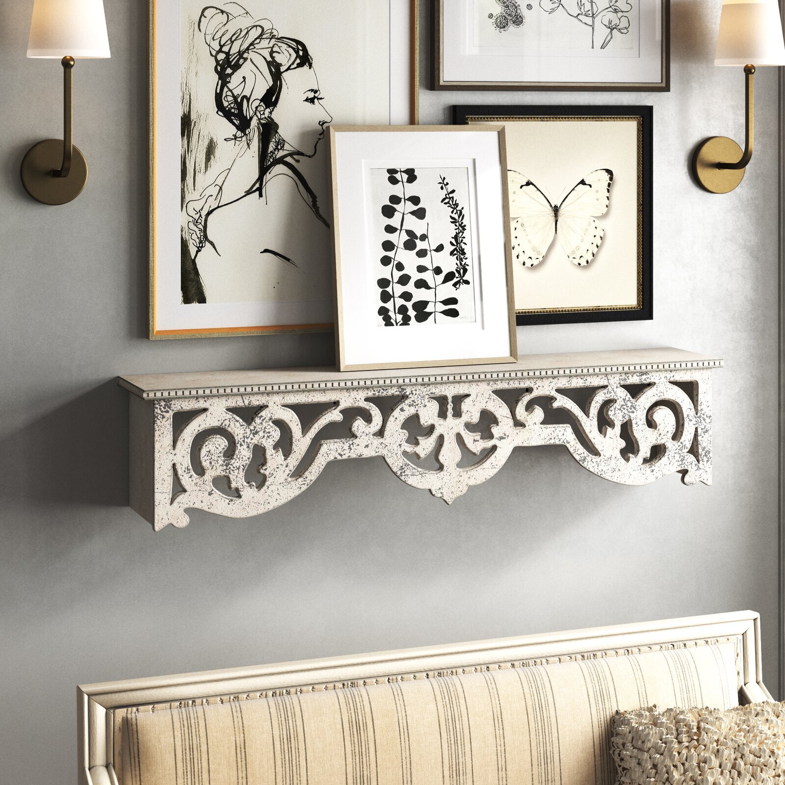 Flat Ornate patterned Ledge Molding